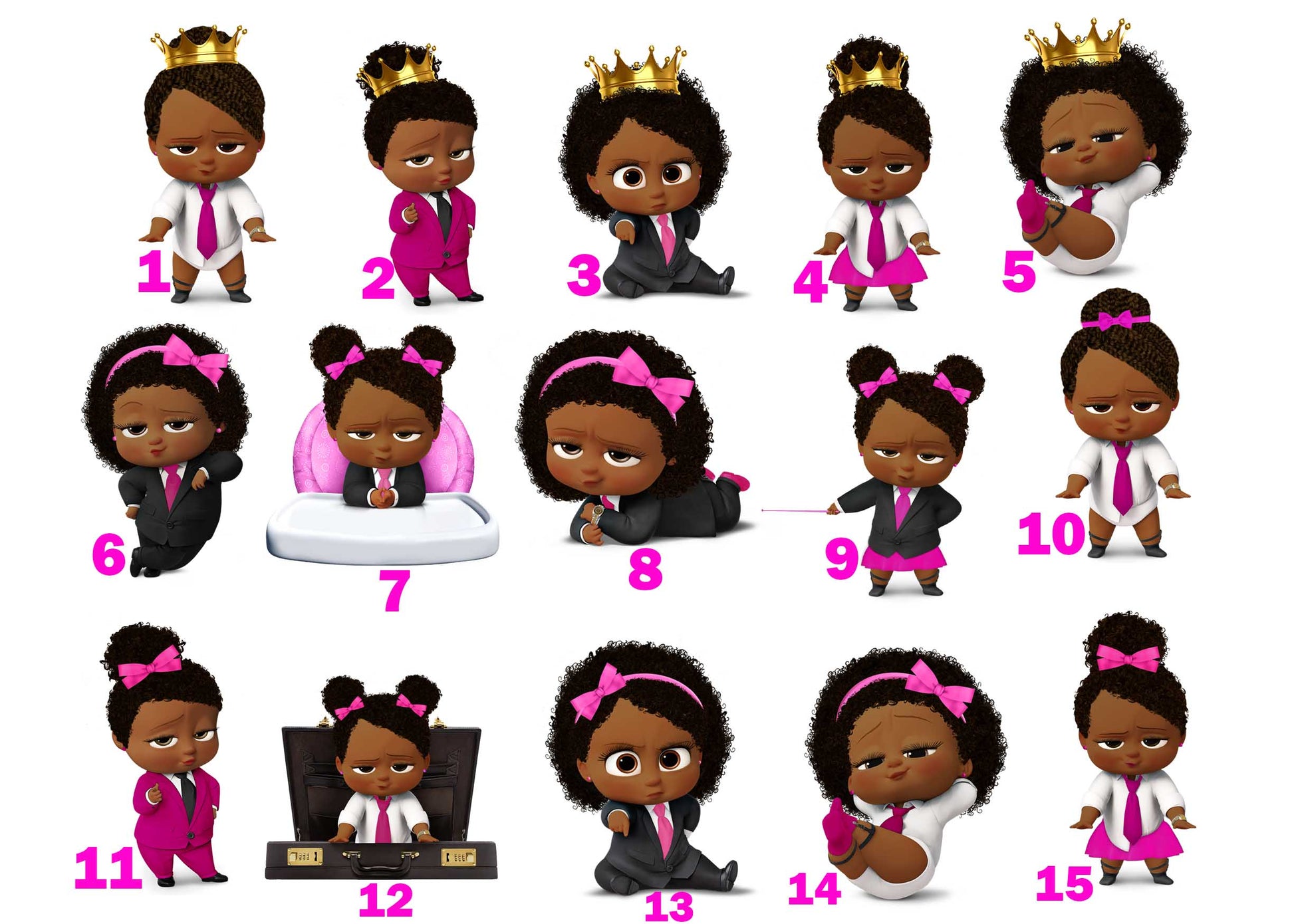 Boss Baby Girl Pink Party Centerpieces 2 puffs